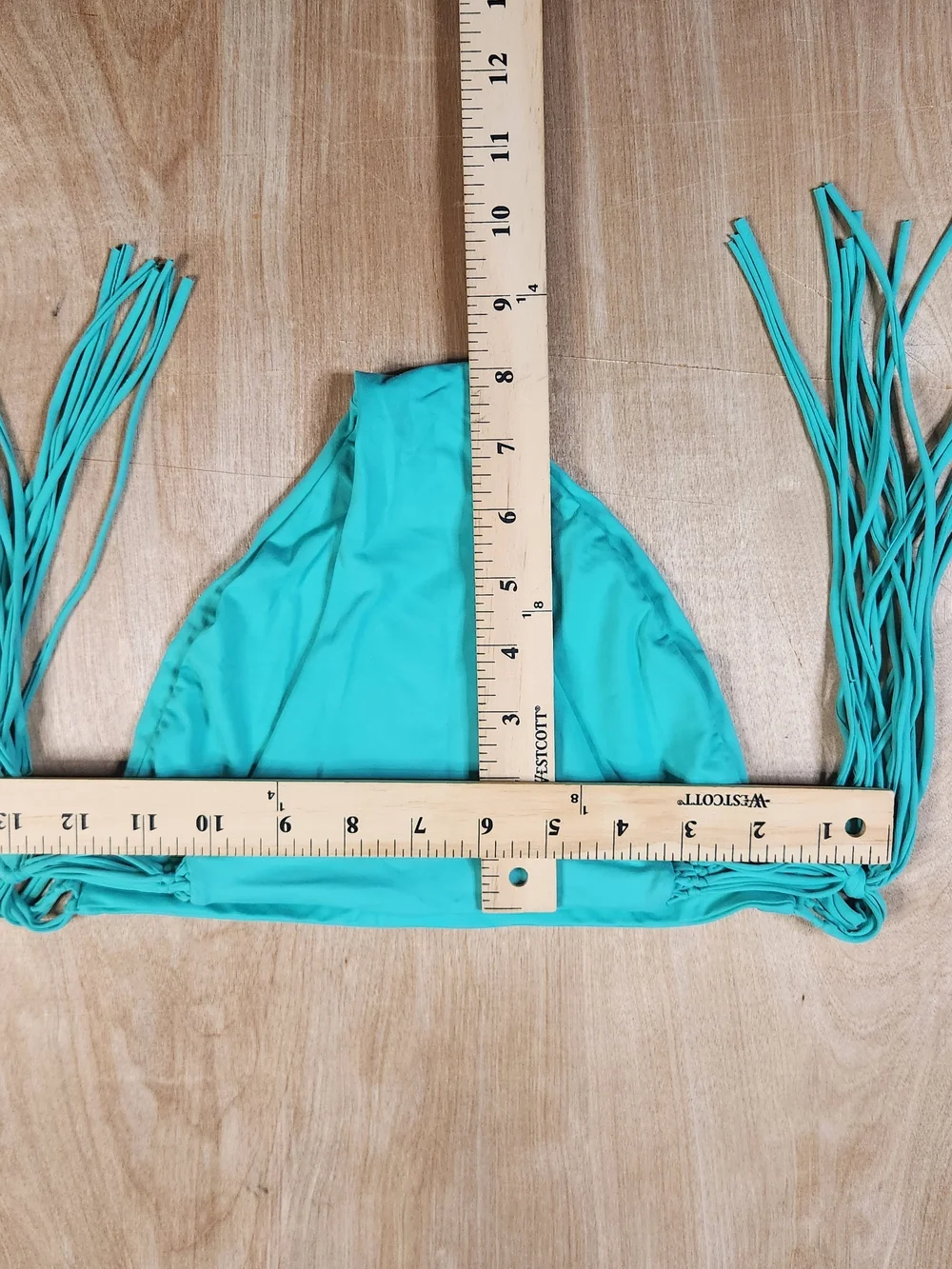 Billabong Womens Turquoise Bikini Bottom with Side Fringe Ties Size L